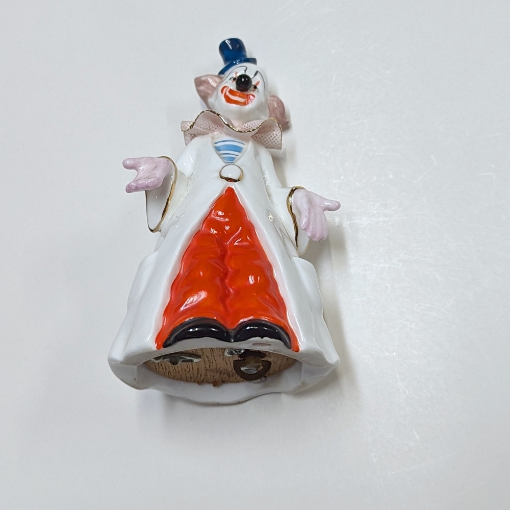 Vintage Ceramic Music Clown Figure